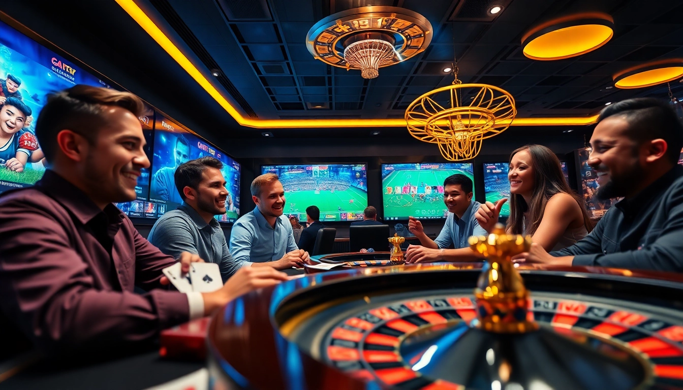 Engaged players at stimmgewitter.org enjoying thrilling online gambling experiences in a vibrant gaming atmosphere.