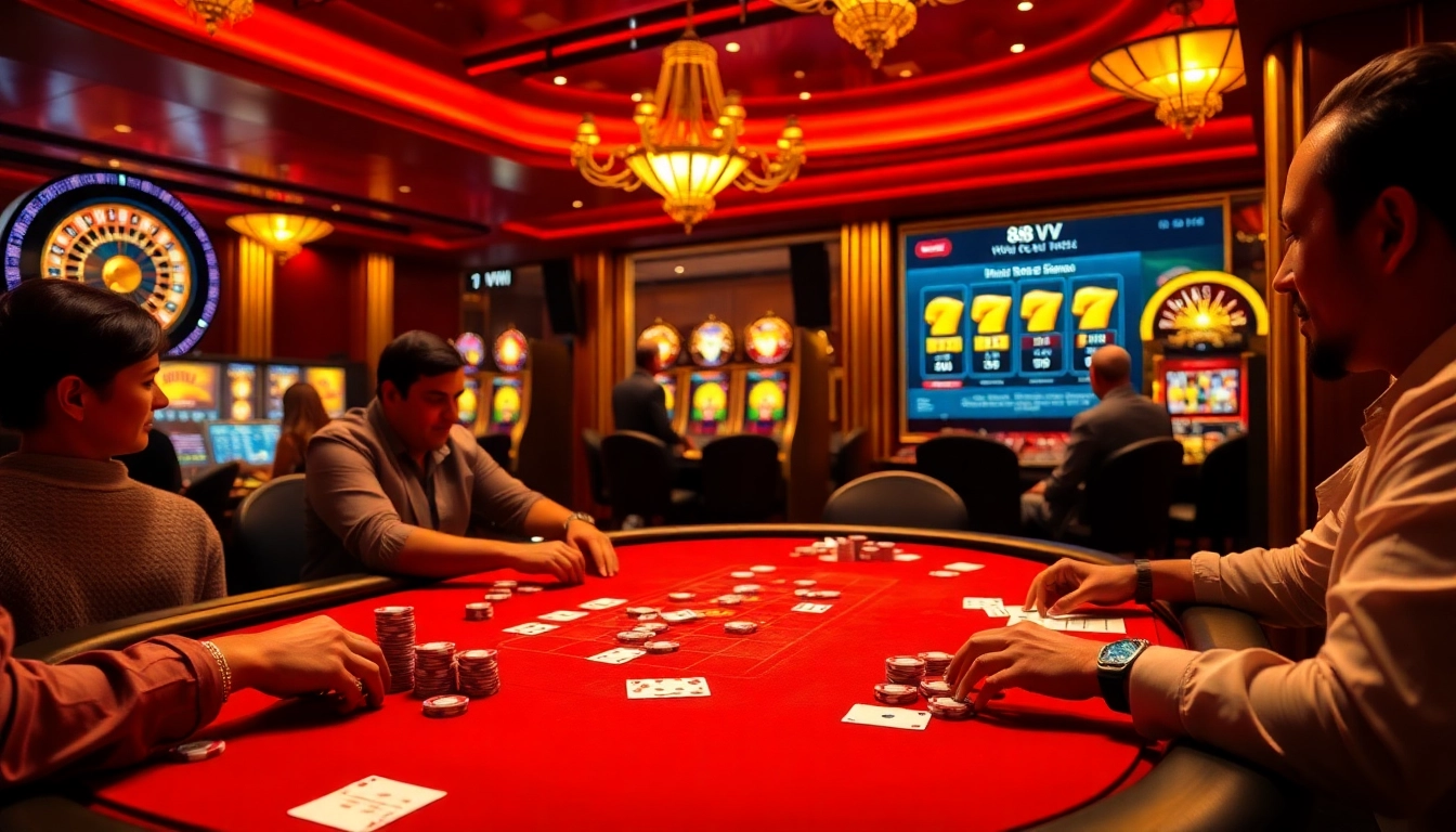 Engage in poker action at 88vv with vibrant chips and a welcoming casino ambiance.