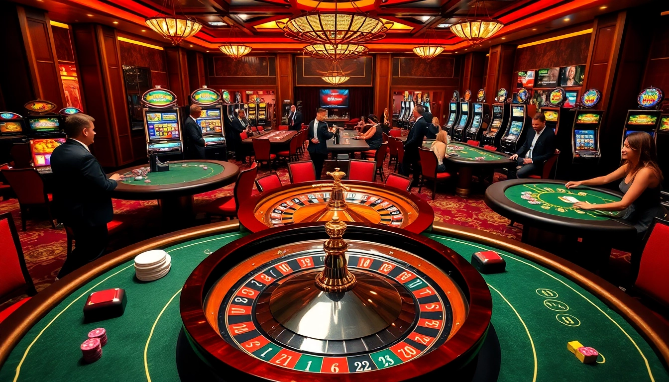 Experience the thrill of 32win as players engage in exciting table games and slot machines.