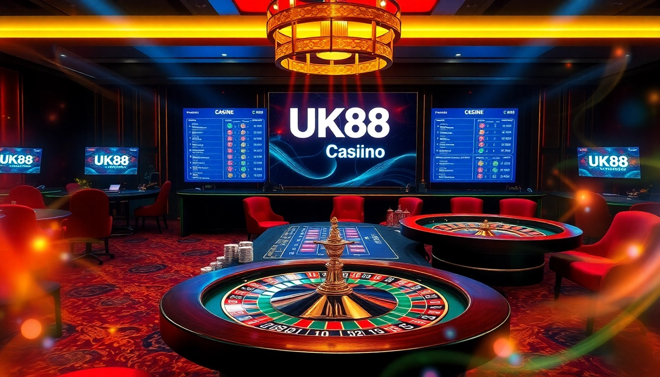 Experience high-stakes gaming at uk88 with vibrant casino tables and exciting betting options.