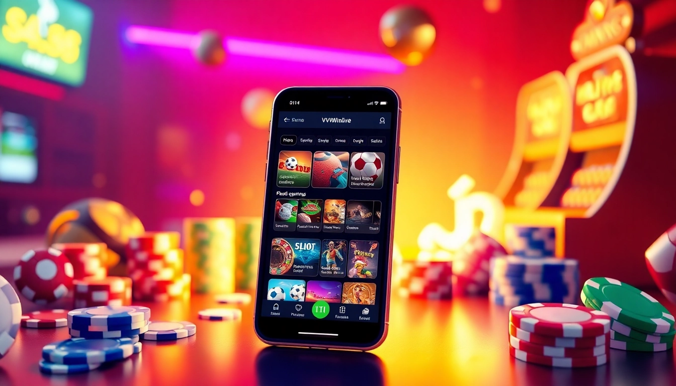 Exciting online betting interface on vvvwin88.live with sports and casino elements.